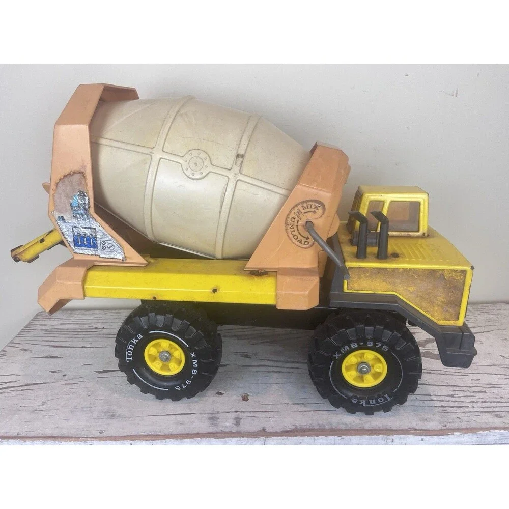 Vintage 1980s Tonka Cement Mixer Truck Turbo Diesel XMB-975 Pressed Steel